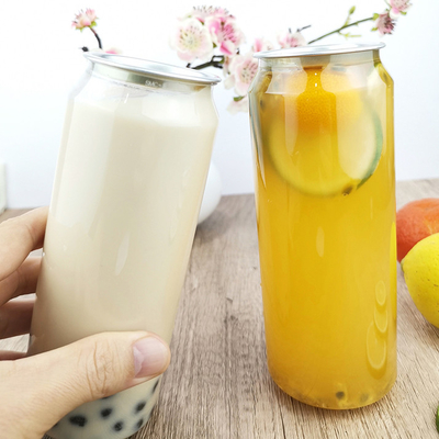 500ml Plastic Water Bottles Food Grade PET Water Jars With Easy Pull Cover