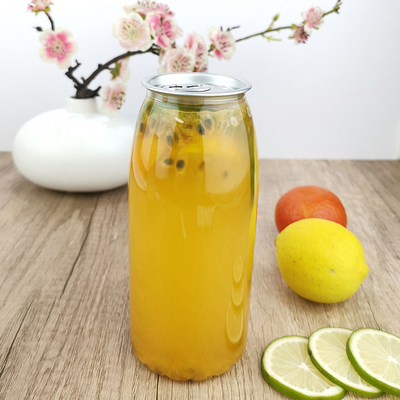 650ml Clear Plastic Beverage Cans With Snap Lids Milk Beverages