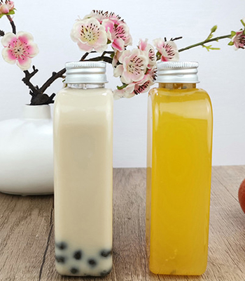 Juice Milk 400ml Flat Plastic Drinking Bottles With Cap