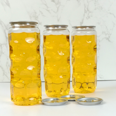 500ml Clear Plastic Empty Jars With Easy Pull Cover Cold Pressed Juices