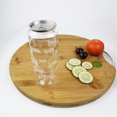 500ml Empty Clear PET Containers Jars With Easy Pull Cover Cold Pressed Juices