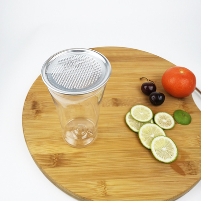 Food Grade Transparent 400ml Plastic PLA Water Bottle With Snap Lids Round