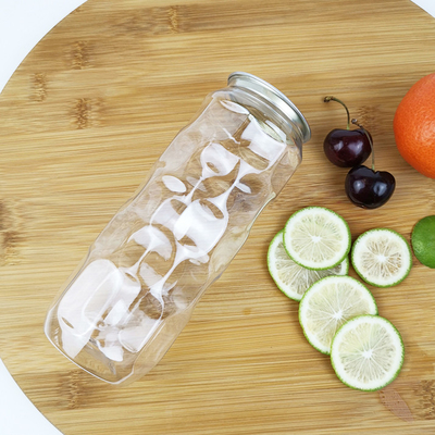 0.5 Liter Empty Plastic Bottles Jars With Easy Pull Cover Cold Pressed Juices