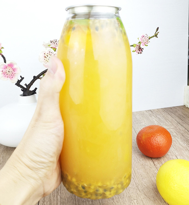 1000ml PET Plastic Juice Storage Bottles with Easy Pull Cover, Food Grade for Tea, Milk, Cold Pres