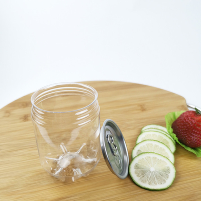 Flower Bottom 250ml PET Water Bottles With Easy Pull Cover Juice Beverage