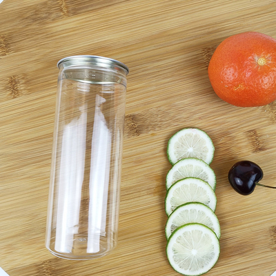 330ml Cylindrical PLA Water Bottles Beverage With Easy Pull Cover