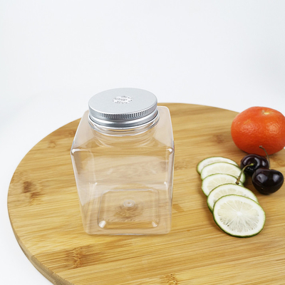 Beverages Plastic Food Storage Cans 500ml With Caps Flat Square