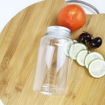 Rounded 600ml Plastic Food Storage Cans With Caps Beverages Drinks Milk