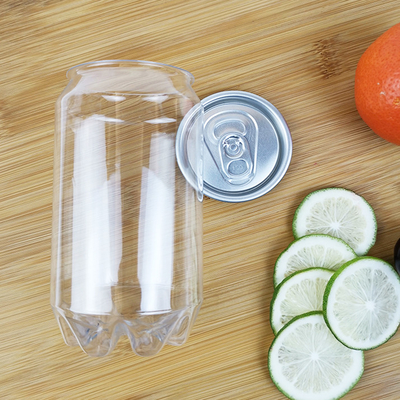 350ml Cylindrical Plastic Jars With Lids Beverages Water Juice