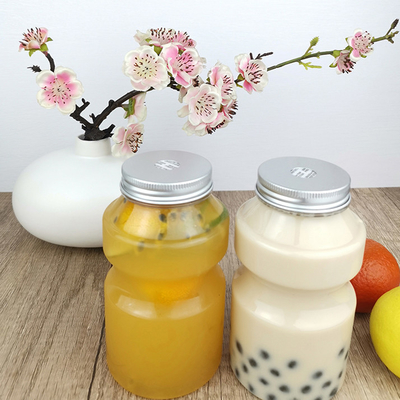 500ml Food Grade Disposable Drinking Bottles Ring Bucket Shape, Clear Plastic Bottles/Storage Containers with Caps