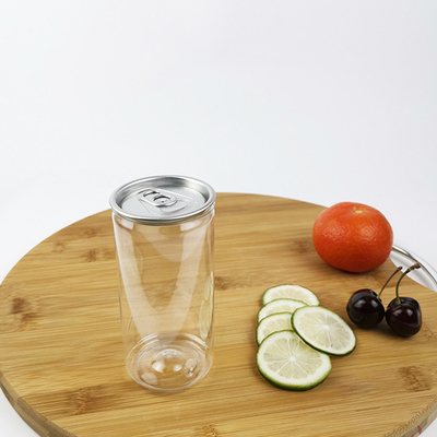 Cylindrical PLA 0.25L Clear Water Cans With Easy Pull Cover Food Beverage