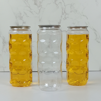 Homemade Beverages Milk Tea 500ml Clear Plastic Jars with Easy Pull Cover