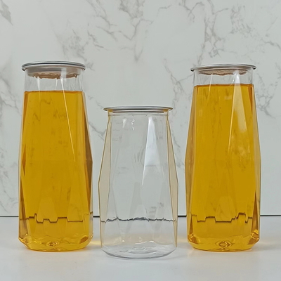 0.5L Easy Open Cans Diamond Shape Dry Goods PET Storage Jars